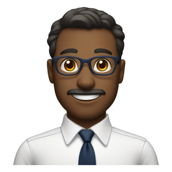 A modern man with glass white shirt and  navy blue tie waving hands sticker