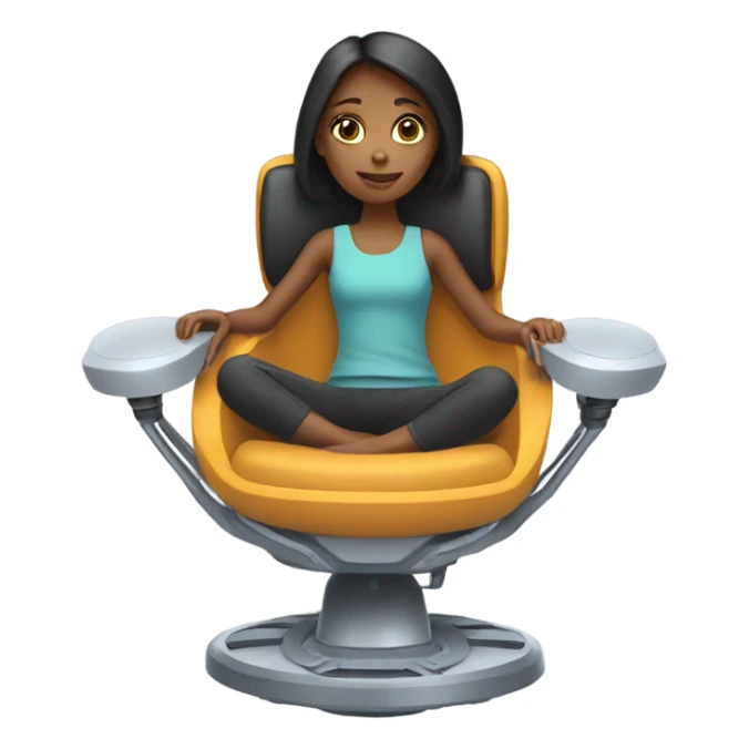 Girl sitting in sleek hoverchair of the future  sticker