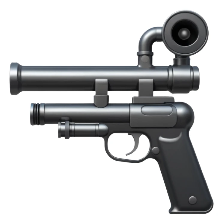 Gun with silencer in front of the pipe sticker