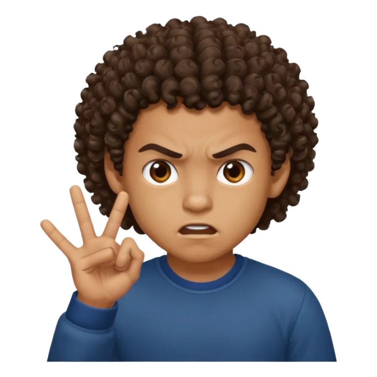 Ragazzo mulatto col coi ricci che manda a fanculo sticker