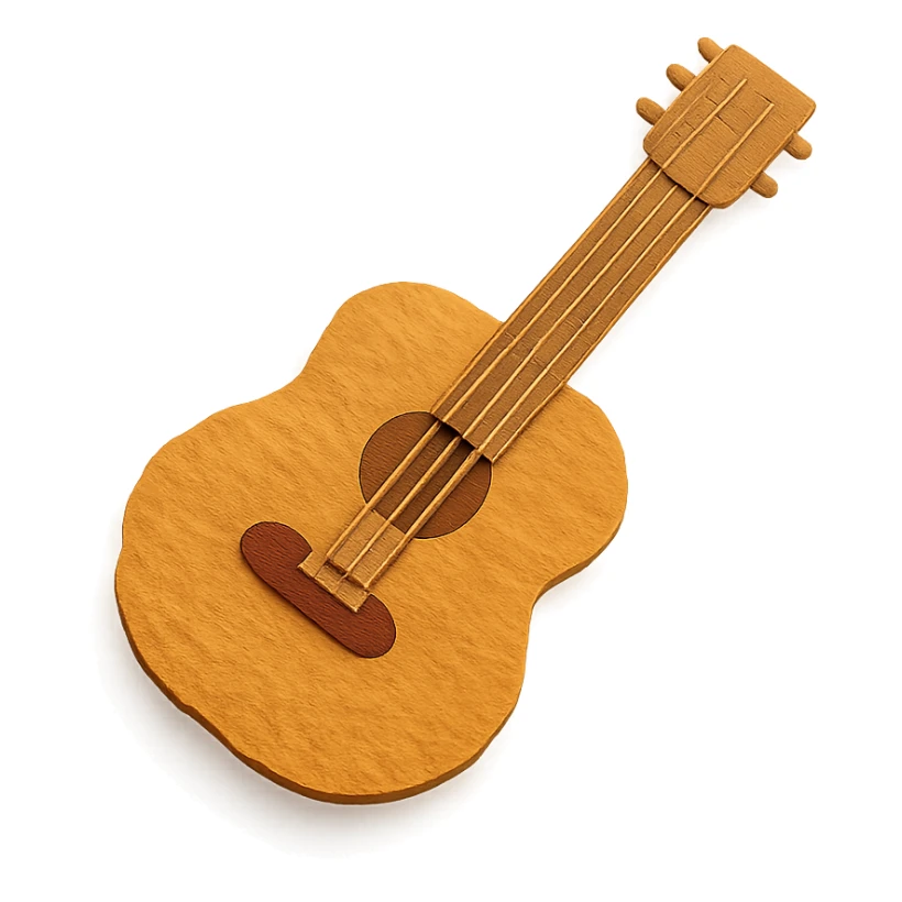 paper craft style chicken nugget guitar sticker