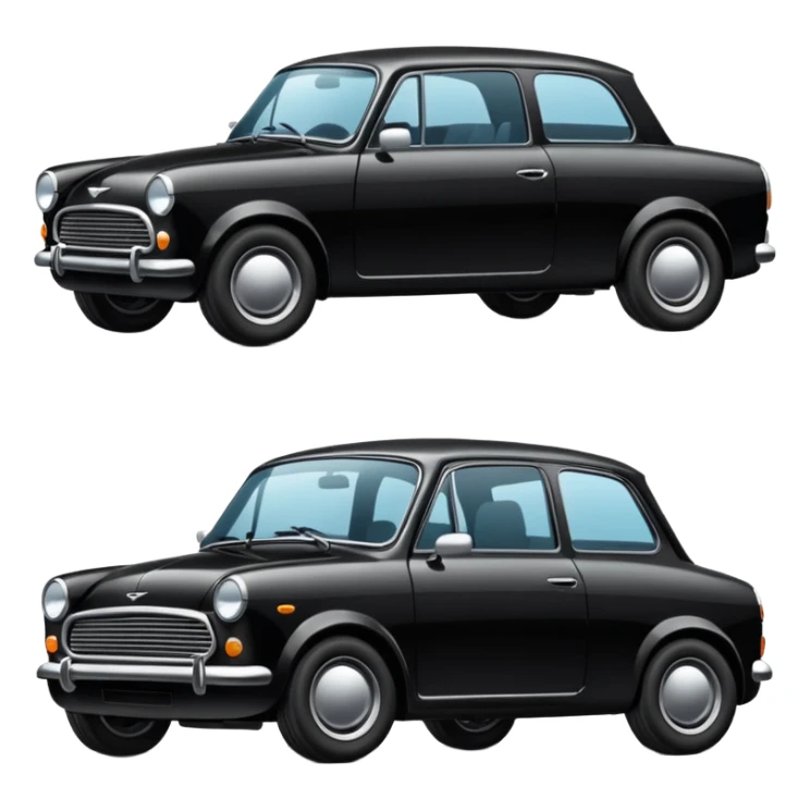 Can you make it fully black, and also all the car parts black and should be basicly drawn instead of detailed, make sure to give it a good body shape, and its also 2D sticker