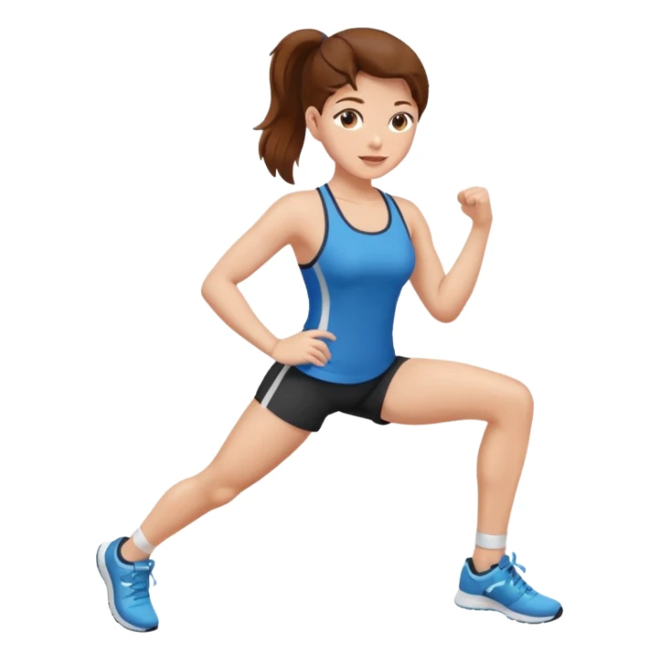 menina malhando perna, cabelo castanho pele clara  sticker