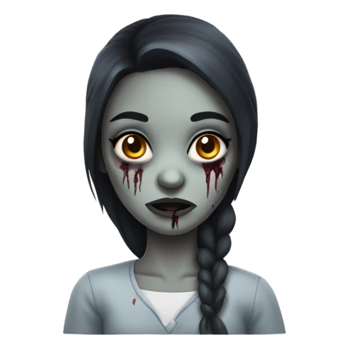 girl zombie with dark hair sticker
