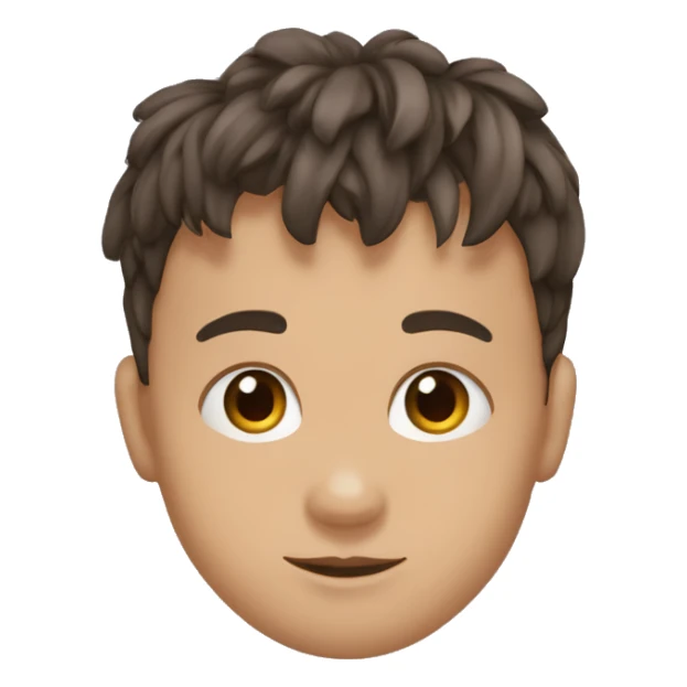 niño con nariz grande y flequillo de piel morena  sticker