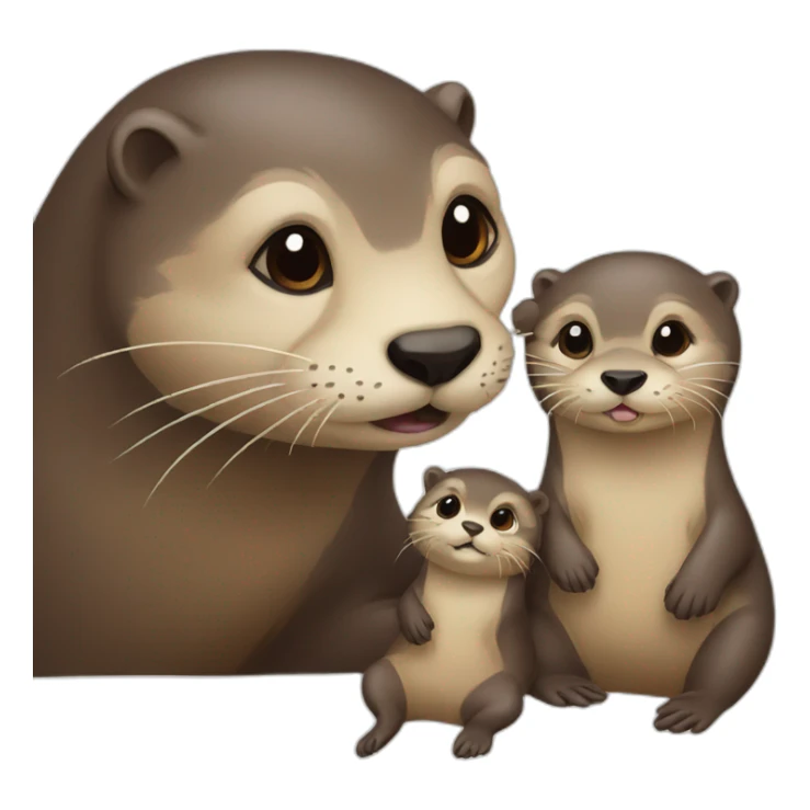 mother and daughter otter sticker
