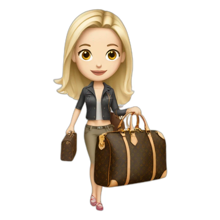 Travel white girl with louis vuitton bag sticker