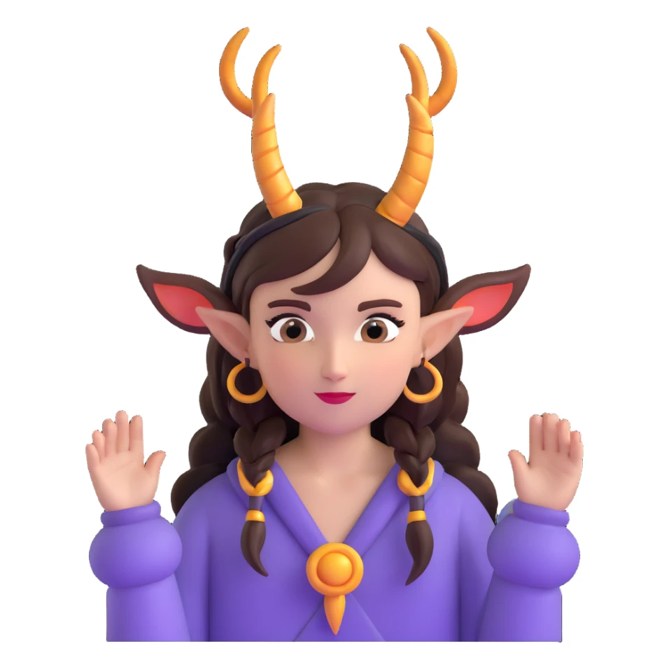girl with fantasy horns sticker