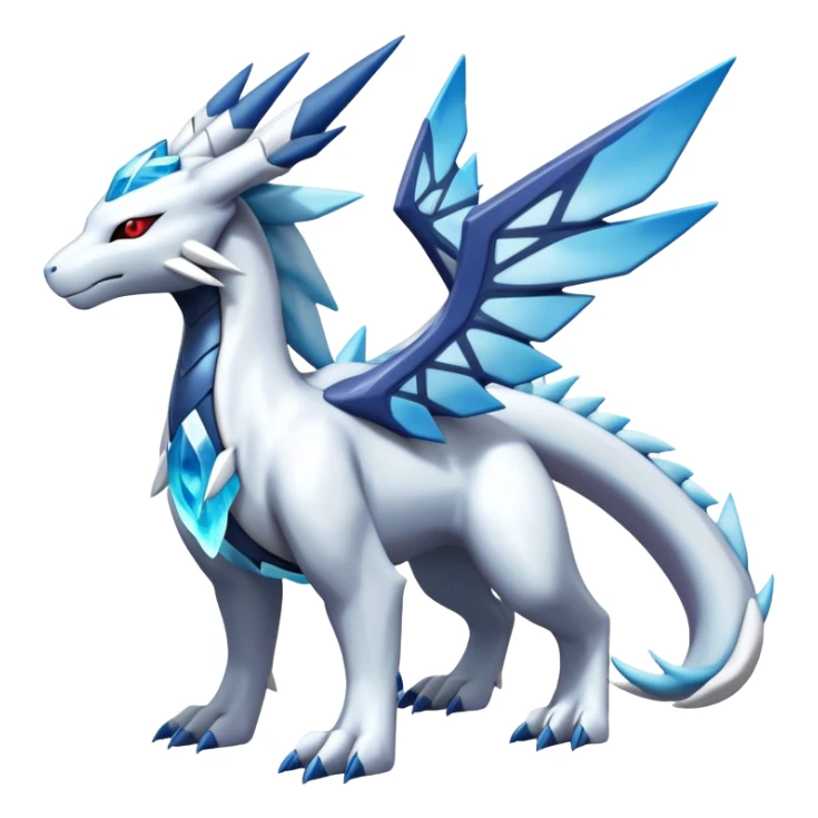 Kyurem-reshiram-Glaceon-dialga-suicune-hybrid, full body sticker