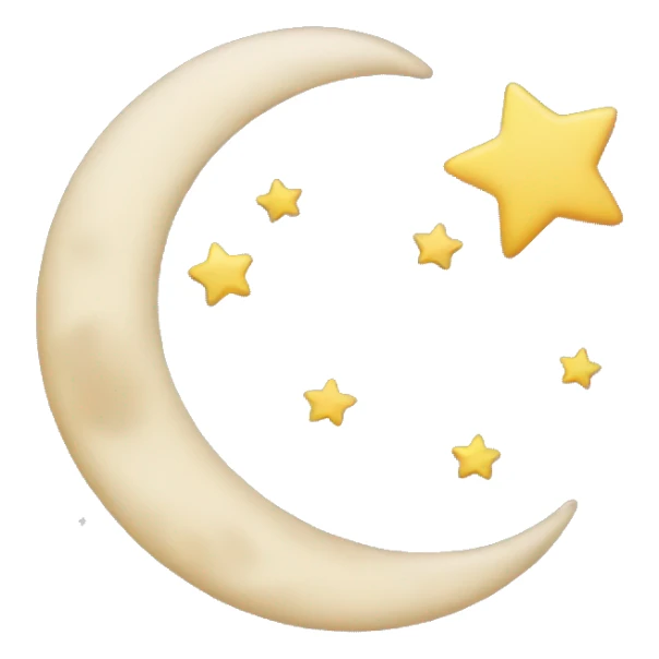 Moon with star sticker