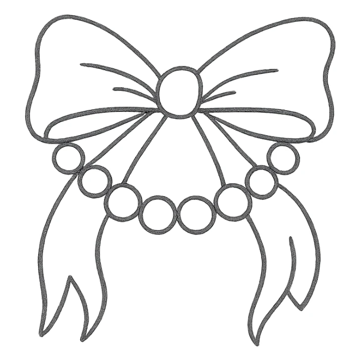 coquette style white icon, pearl and ribbon details, gentle and romantic sticker