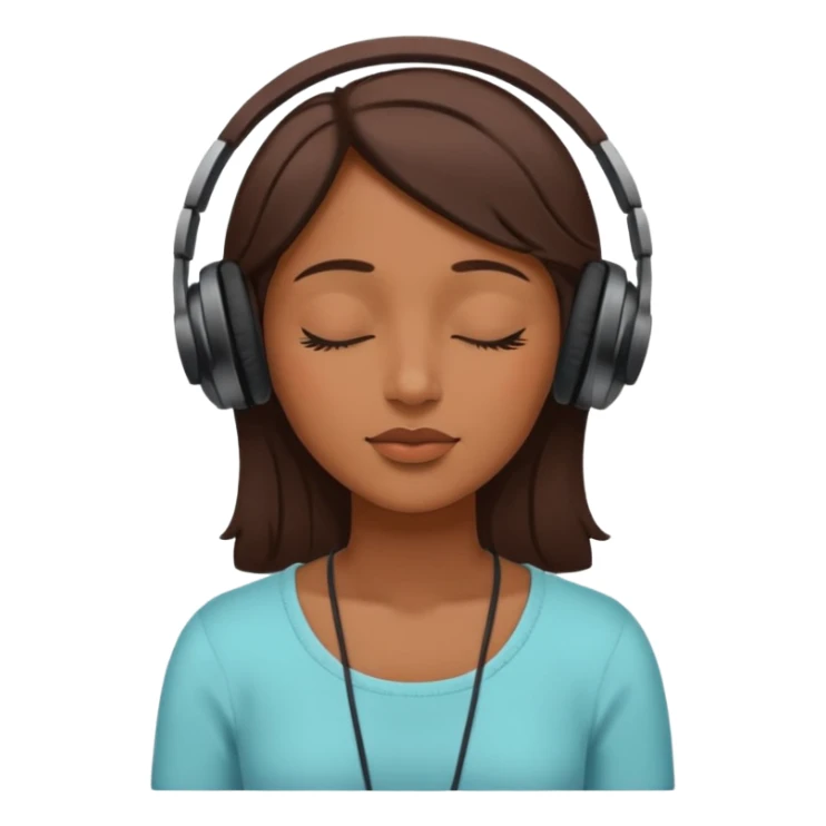 Woman listening to music with closed eyes sticker
