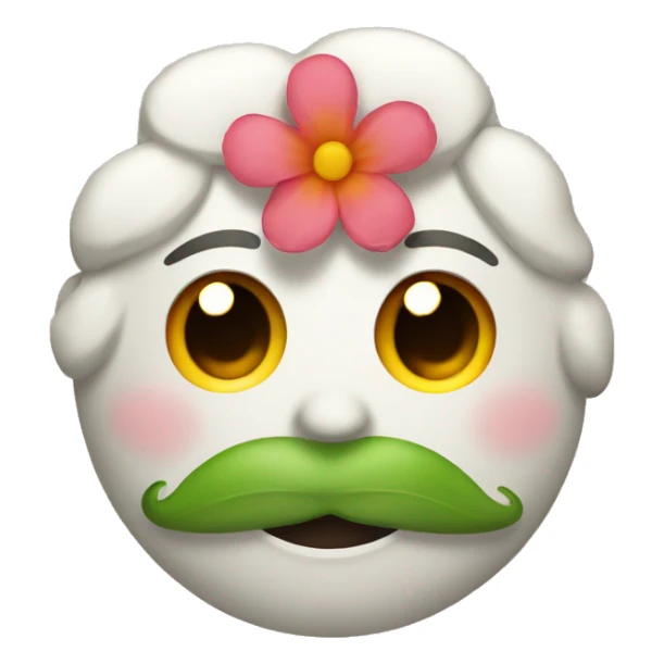 Face with flower in its mouth sticker
