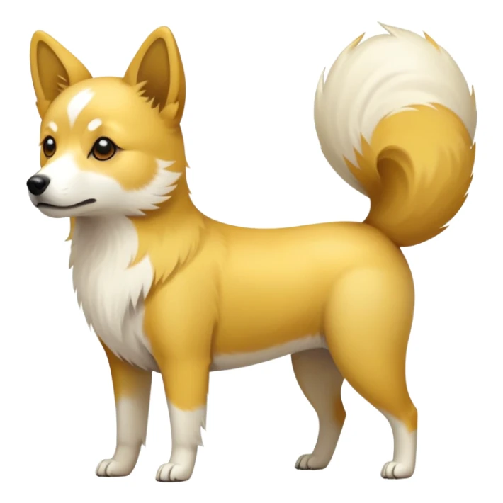 Yellow and white Chinese native dog sticker