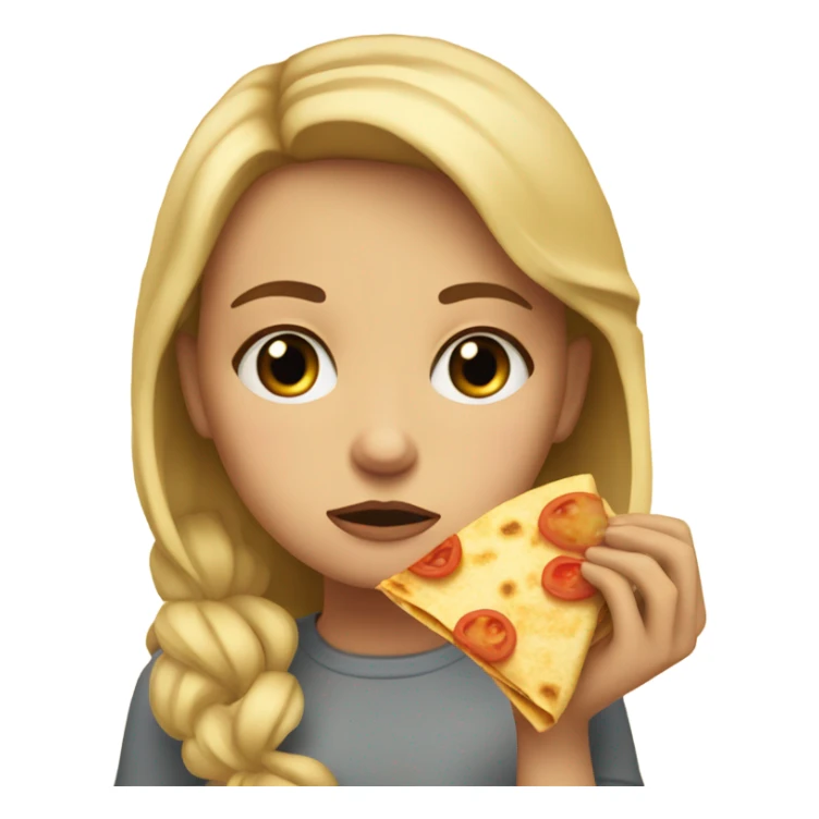 Blonde girl crying over quesadilla sticker