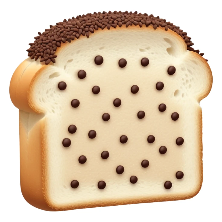 Slice of white bread with chocolate sprinkles sticker