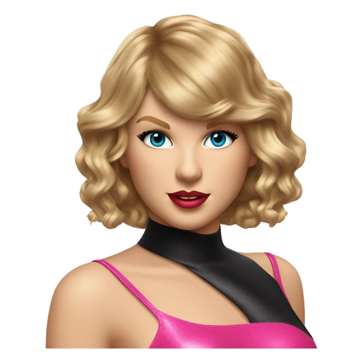 Taylor swift body suit brillante Rosa con el pelo liso sticker