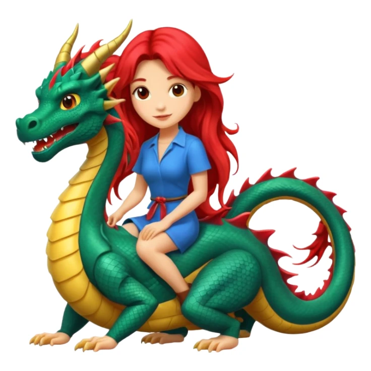 long hair woman on the dragon sticker