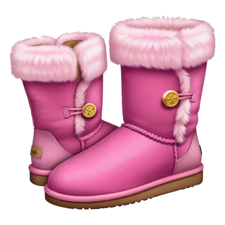 ultra realistic pair of short pink uggs sticker