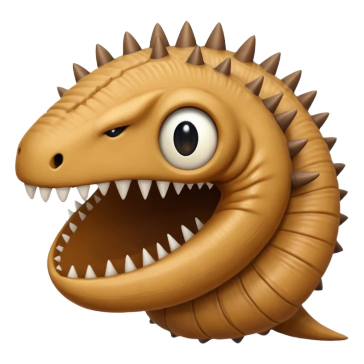 Sand worm from dune make the face a hole with long spiky teeth no eyes sticker