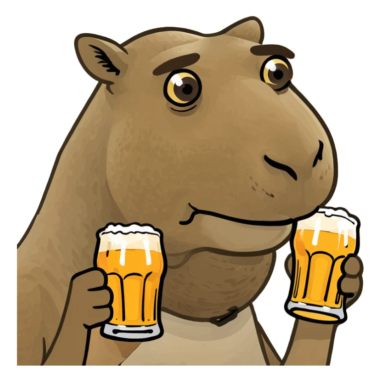 camel holding a pint of beer  sticker
