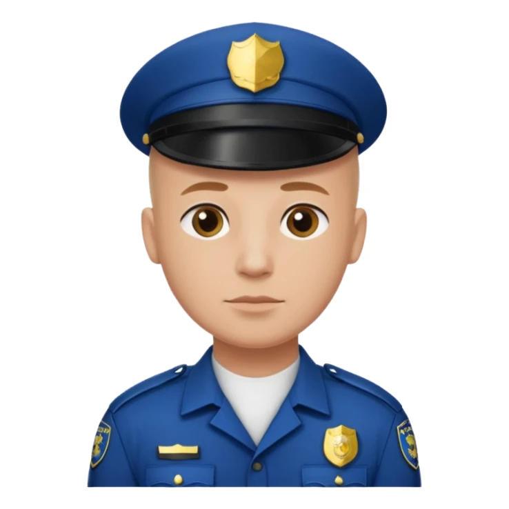 Hair police man no cap sticker