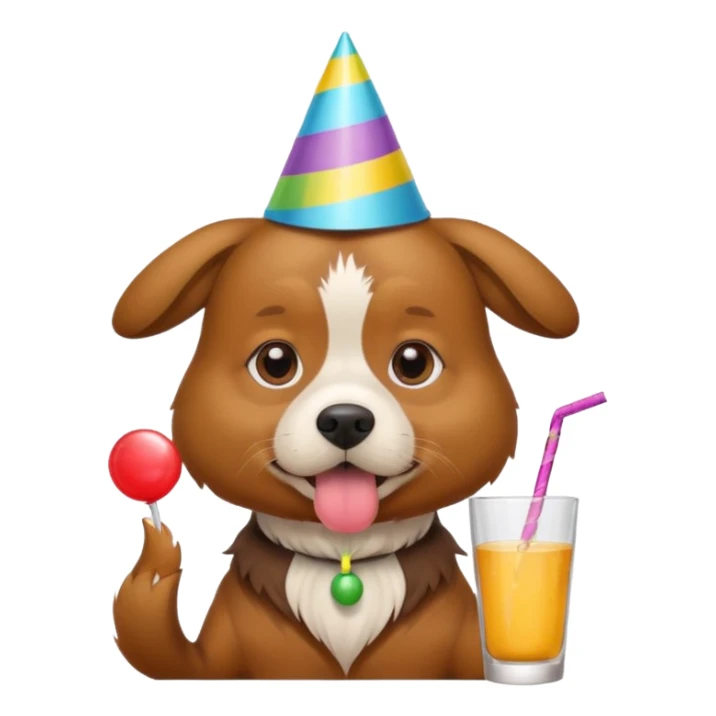 Dog having a drink coz its celebrating someones birthday sticker