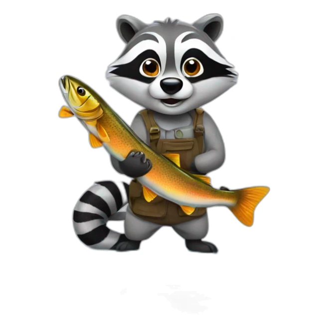 Fusion of a Raccoon and a trout sticker