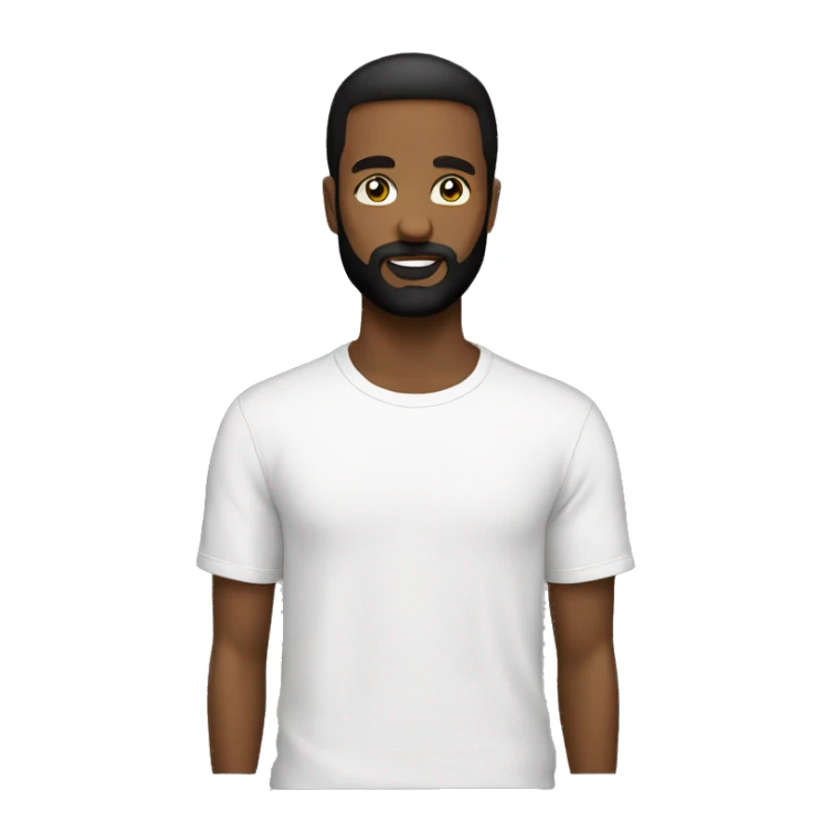 Man beard black with back tshirt sticker