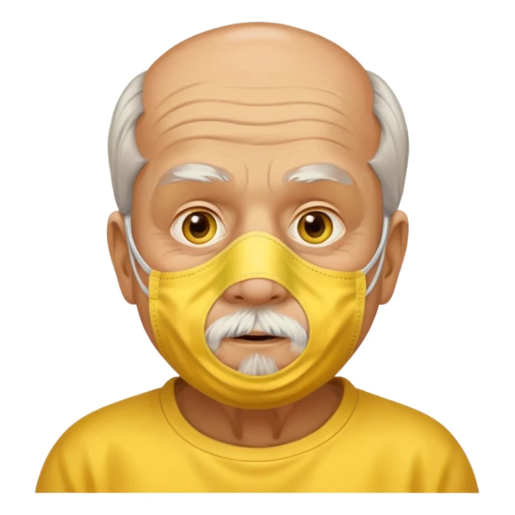 old man with beauty face pack give me a yellow face mask on his face  sticker