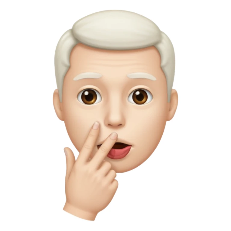 White color Shh finger and hand emoji sticker