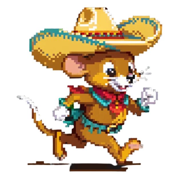 Speedy Gonzales mouse in sombrero running fast sticker