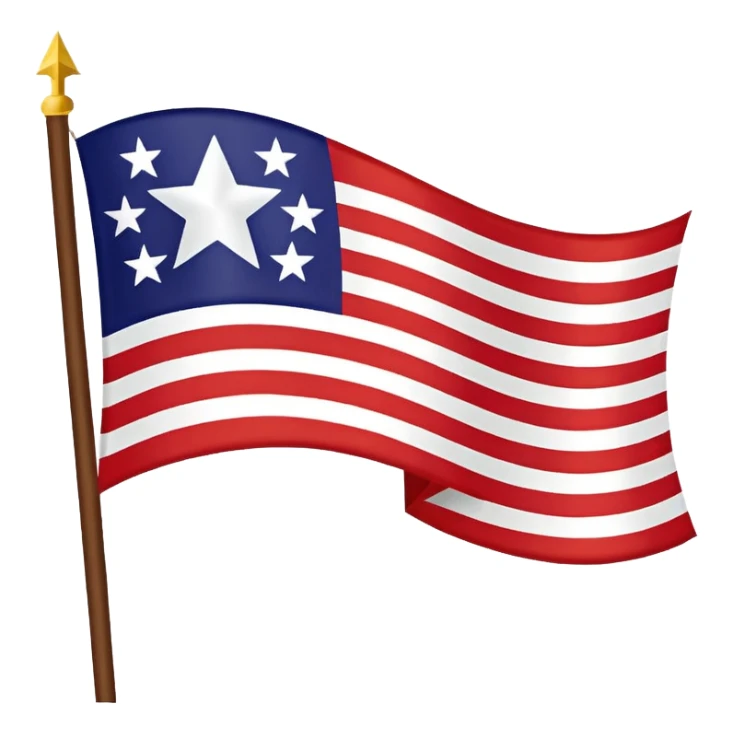 Juneteenth flag stylized with bold colors and a central white star sticker