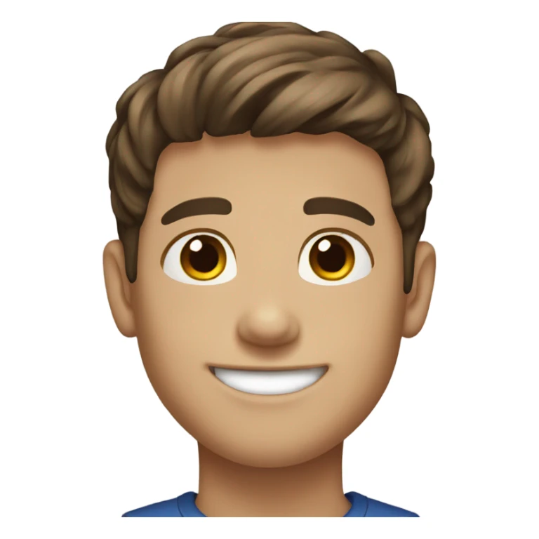 Boy short brown hair brown eyes smiling  sticker