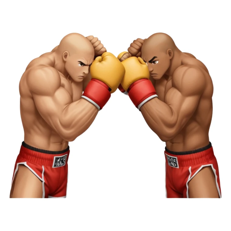 a sideways view of two sets of hands boxing sticker