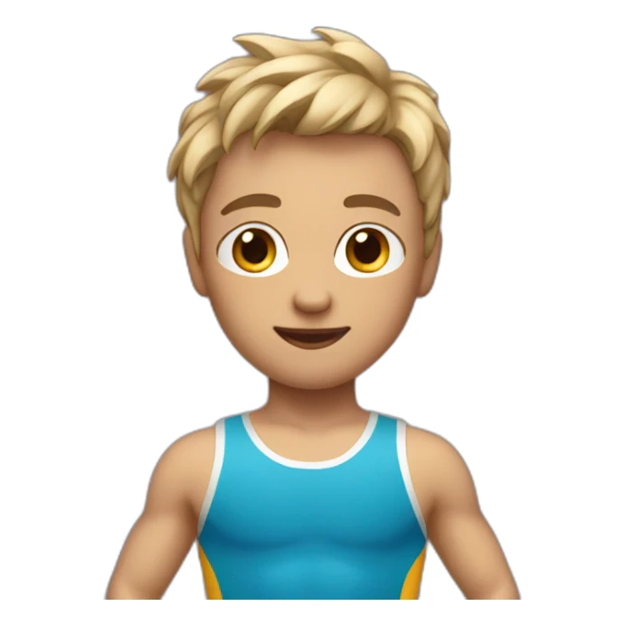 sporty boy in leotard sticker
