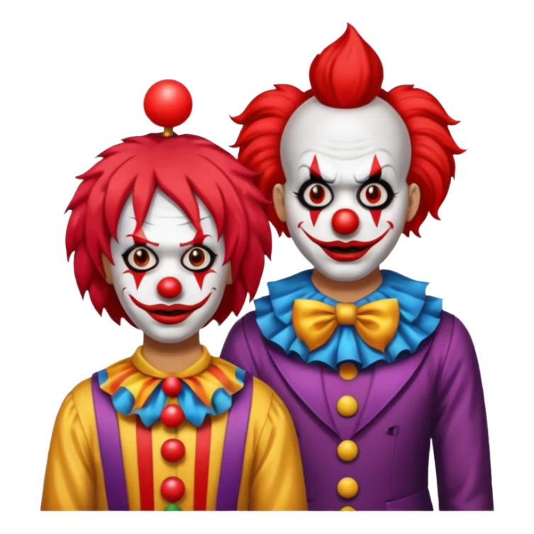 Person standing with evil clown sticker