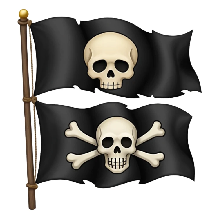 natos y waor bandera negra con calavera sticker