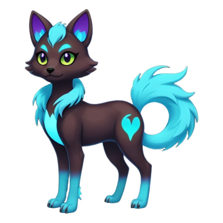 Multicolored gloomy glowing bioluminescent dark edgy gothic spooky cool badass pretty cool elegant realistic floral exotic Falvie-Fionbri-fursona, full body sticker