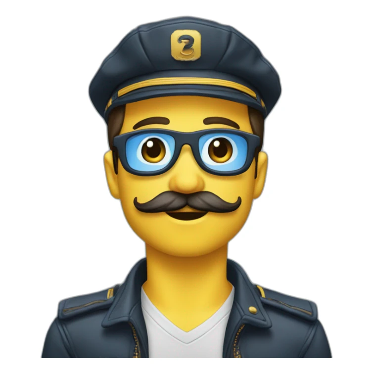 Pilote avion moustachu jeune sans casquette sticker