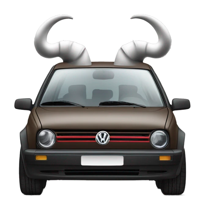 Volkswagen Golf with Bull horns on the hood￼ sticker