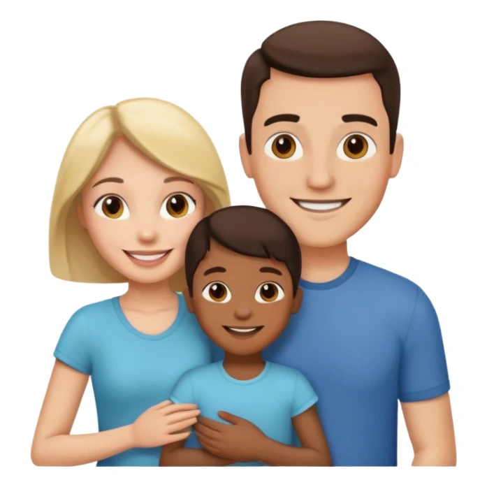 man and woman couple with 2 kids sticker