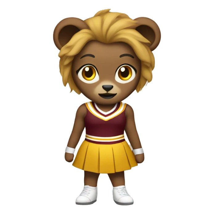 Lioness as a Cheerleader maroon and gold sticker
