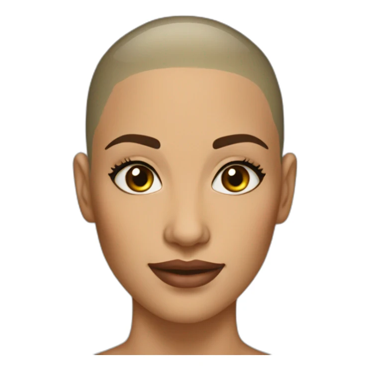 30 year old woman shaved head olive skin make up  sticker