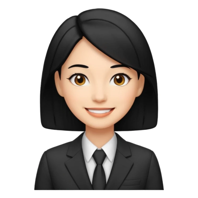 female boss in suit, black hair sticker