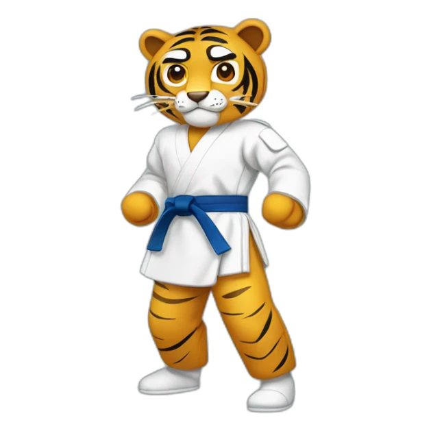 Taekwondo tigre estilo animé sticker