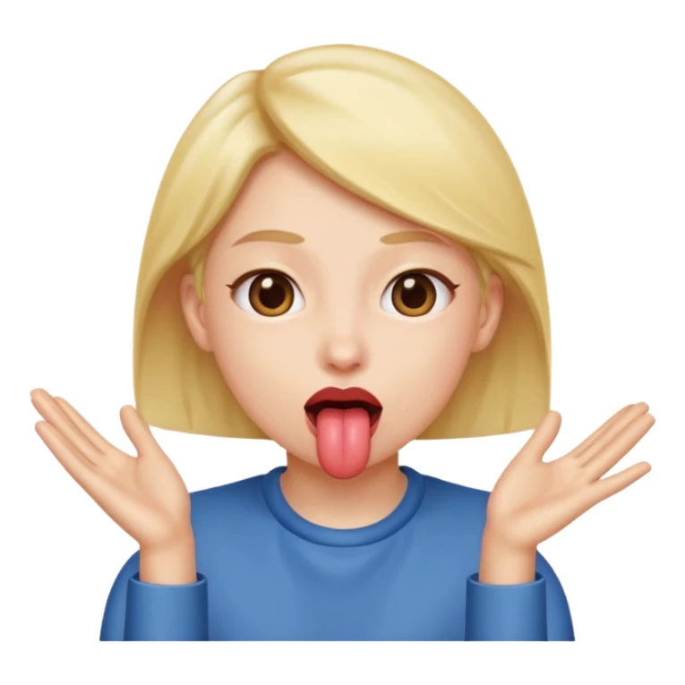 Tongue out with hands to side of face sticker