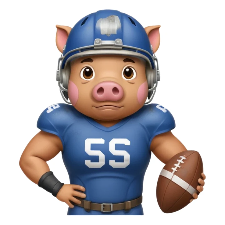 american football player pig sticker