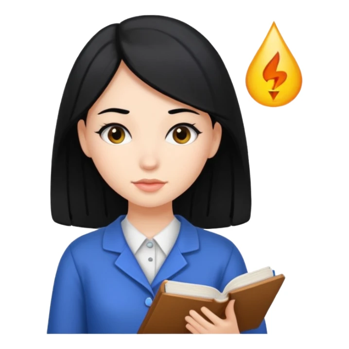 girl with a black hair and study psychology sticker
