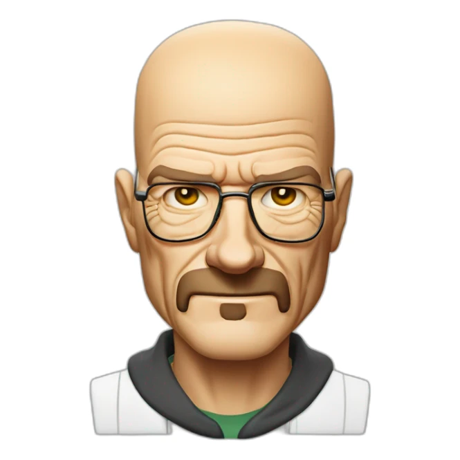 Walter white en tenue de chimiste avec des lunette de chimiste sticker